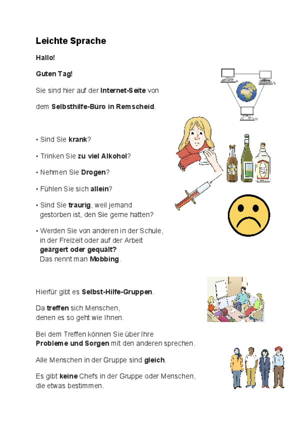 Das Selbsthilfe-Büro in Leichter Sprache